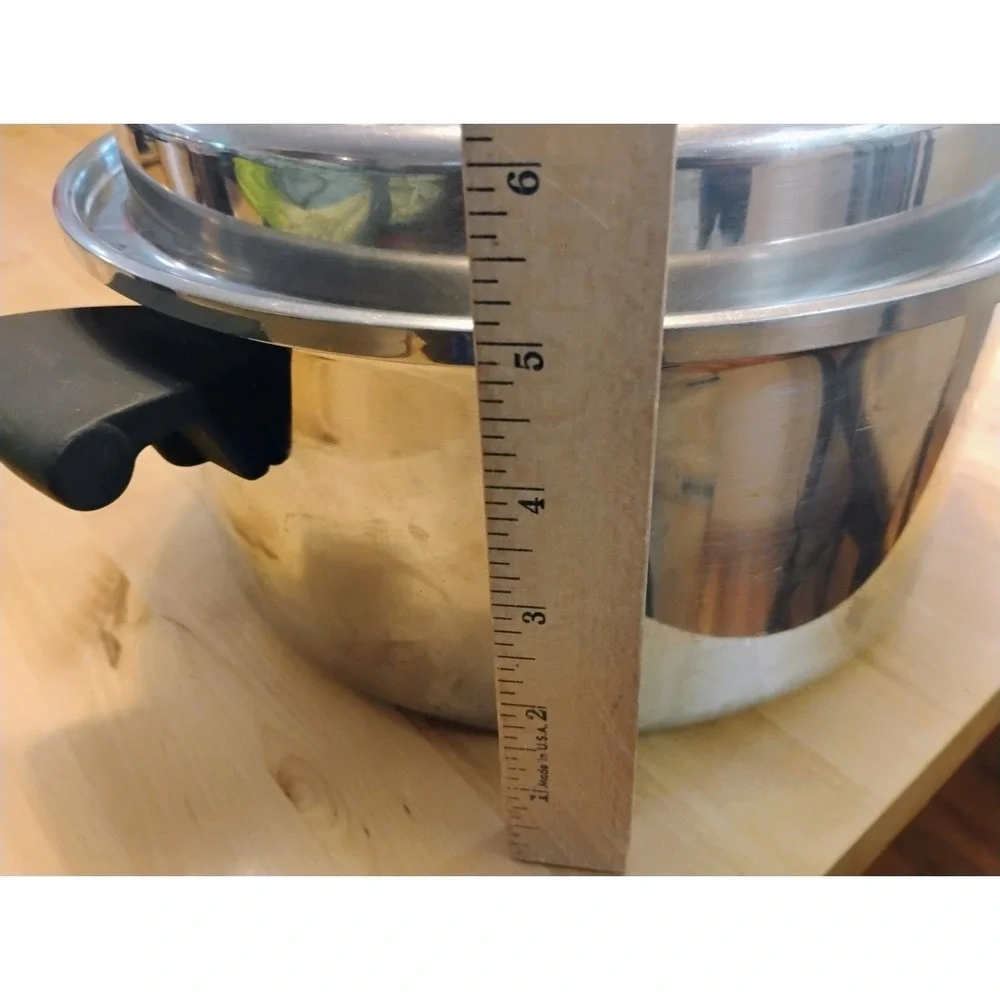 Vintage Amway Queen 6 QUART Stockpot 18/8 Stainless Steel Multi Ply USA